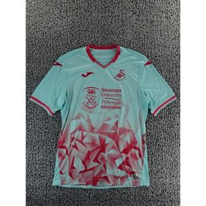 Joma Swansea City AFC Soccer Jersey Light Blue Pink Geometric Men's Large